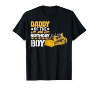 Daddy of The Birthday Boy Construcción Tema Bulldozer Camiseta
