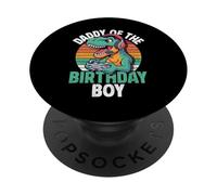 Daddy of The Birthday Boy Gaming T-Rex Cumpleaños a Juego PopSockets PopGrip Adhesivo