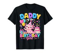 Daddy of The Birthday Girl Cute Axolotl Family Party Camiseta