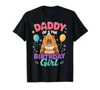 Daddy of The Birthday Girl Cute Capybara Family Party Camiseta