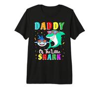 Daddy of The Little Shark Father Son Shark Birthday Party. Camiseta Premium