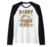 Daddy of The Wild One 1er Cumpleaños Niño Safari Jungle Camiseta Manga Raglan