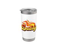 Daddy Retro Gay Bear Orgullo Llama Diseño Gráfico Vaso térmico de acero inoxidable de doble pared