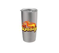 Daddy Retro Gay Bear Orgullo Llama Diseño Gráfico Vaso térmico de acero inoxidable de doble pared
