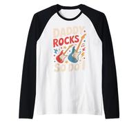 Daddy RockSo Do I Día del Padre Rock Amante de la música Niños Camiseta Manga Raglan