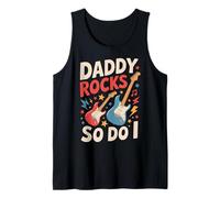 Daddy RockSo Do I Día del Padre Rock Amante de la música Niños Camiseta sin Mangas