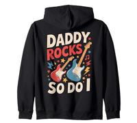Daddy RockSo Do I Día del Padre Rock Amante de la música Niños Sudadera con Capucha