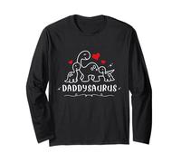 Daddy Saurus Hombres Día del Padre Dinosaurio Papá 2 Dos Niños Dino Manga Larga