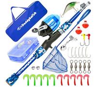 Daddygofish Conjunto De Caña De Pescar para Niños, Caña, Carrete Y Caja De Aparejos - Kit De Equipo Pequeño para El Primer Año De Vida De Niños Y Niñas (Essential Set, Azul, 4ft)
