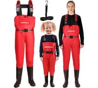 DaddyGoFish Vadeadores de Pecho para niños y Adultos, vadeadores de Pesca y Caza con Bolsillo y Colgador de vadeador