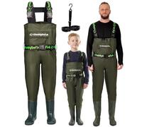 DaddyGoFish Vadeadores de Pecho para niños y Adultos, vadeadores de Pesca y Caza con Bolsillo y Colgador de vadeador