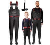 DaddyGoFish Vadeadores de Pecho para niños y Adultos, vadeadores de Pesca y Caza con Bolsillo y Colgador de vadeador
