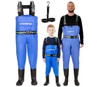 DaddyGoFish Vadeadores De Pecho para Niños Y Adultos, Vadeadores De Pesca Y Caza con Bolsillo Y Colgador De Vadeador
