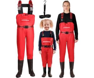 DaddyGoFish Vadeadores de Pecho para niños y Adultos, vadeadores de Pesca y Caza con Bolsillo y Colgador de vadeador