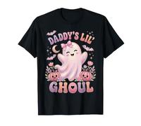 Daddy'S Lil' Ghoul Funny Pastel Pink Ghost Halloween Graphic Camiseta