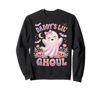 Daddy'S Lil' Ghoul Funny Pastel Pink Ghost Halloween Graphic Sudadera