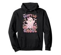 Daddy'S Lil' Ghoul Funny Pastel Pink Ghost Halloween Graphic Sudadera con Capucha