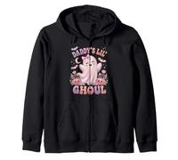 Daddy'S Lil' Ghoul Funny Pastel Pink Ghost Halloween Graphic Sudadera con Capucha