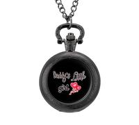 Daddys Little Girl - Reloj de bolsillo vintage con colgante de aleación, collar de regalo para hombres y mujeres, Estilo negro, talla única