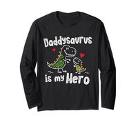 Daddysaurus es mi héroe, Lindo Doodle para niños, papá, Amantes de los Dinosaurios Manga Larga