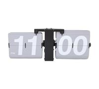 DADEA Reloj con Tapa de Acero Inoxidable de PVC, Reloj Mecánico Digital Retro, Reloj Automático con Giro de Página, útil Reloj con Giro de Página, Reloj Retro con Tapa para Sala de(Negro y Gris)