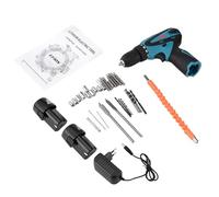 DADEA - Taladro atornillador inalámbrico de 12 V, atornillador desatornillador inalámbrico con 2 baterías, destornillador eléctrico, inalámbrico, taladro inalámbrico, percusión atornilladora eléctrica