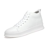 DADIJIER Zapatos de elevación Taller de 3 "(8 cm) para Hombre Zapatillas de Moda con Altura Invisible Plantillas de Microfibra de Altura Superior (Color : Blanco, Tamaño : 42 EU)