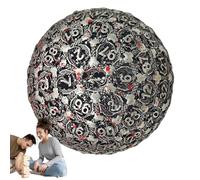 Dado de Cien Caras poliédrico - Dados metálicos poliedros - Dado Individual D100 para Juegos | Dados de Metal Pesado con diseño Calado único, tamaño Grande 50mm, Duradero para Mazmorras