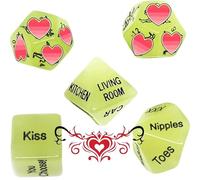 Dado De Sexo 5 Dados De PláStico Verde, AutomáTicamente Brillante por La Noche, Grabado con Movimientos De GuíA Claros, 5 Formas Diferentes, Regalo De Pareja - K8