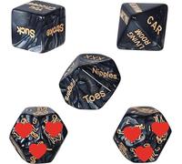 Dado Negro, 5 Dados con Diferentes Patrones Y Texto, Regalo De Pareja - Q