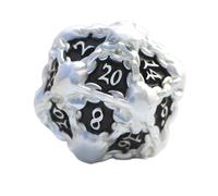 Dados Big Metal Skull D20 Silver Black para Dungeons and Dragons-DNDWoW BKSH