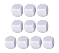 Dados blancos - 10 piezas de dados acrílicos, dados de bricolaje simples para juegos, pintura y lecciones de matemáticas, juego de dados de esquina lisa para personalización, telh educativo