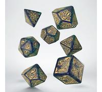 Dados call of cthulhu 7th edition - blue-green & gold dice set - q-wor