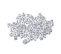 Dados cuadrados blancos de seis caras con tamiz para 8 mm, 100 piezas/juego para la escuela de niños