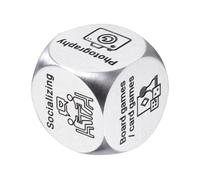 Dados de acero inoxidable para parejas, cubo selector de ideas divertidas para citas, dados de decisión para adultos, juego de relaciones para novio, novia, marido, esposa, perfecto para diversión