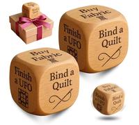 Dados de Acolchado, Dados creativos de decisión para acolchadores, Madera de 6 Caras Hechos a Mano, decisión Grabados con láser, Juego de Costura Creativo para acolchadores (2pc)