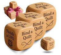 Dados de Acolchado, Dados creativos de decisión para acolchadores, Madera de 6 Caras Hechos a Mano, decisión Grabados con láser, Juego de Costura Creativo para acolchadores (3pc)
