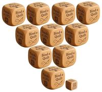 Dados De Acolchado, Dados De Madera Hechos A Mano For Tomar Decisiones De Acolchado con 6 Tareas De Costura Grabadas, Herramienta Práctica Y Divertida(10pcs)