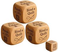 Dados De Acolchado De Madera Hechos A Mano con 6 Tareas De Costura Grabadas. Herramienta Práctica Y Divertida con Indicaciones Grabadas(3pcs)