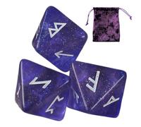 Dados de adivinación, dados de astrología | Dados de predicción de aprendizaje de astrología de 8 caras para adultos,Dados de juego de mesa de dados astrológicos poliédricos Rune con bolsa de cordón
