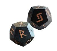 Dados De Adivinación De - Letras Talladas del Élder Furthark | Dados De Juego De Adivinación Vikinga De 2 Piezas | Piedras De Sabiduría Antiguas Pulidas para Uso Portátil De Orientación Espiritu