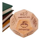 Dados de Cita Nocturna,Dados de Cita para Parejas, de selección de Alimentos de Madera - de 12 Caras sobre qué Comer, Divertido Juego de decisión de Citas Reutilizable para Navidad y Cumple