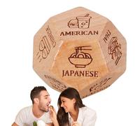 Dados De Citas para Parejas - Juego De Dados De Decisión Alimentaria para Citas Nocturnas | Regalo De Madera para Decidir Alimentos De 12 Caras Aniversario, Día De San Valentín, Navida