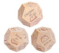 Dados De Comida - Dados De Noche Ďe Cita Đe Madera | Comida Cena Decisión Ďice | Ďados D́e Madera D̄e 12 Lados para Cenar, para Pareja, Novio, Novia, Mujeres, Hombres, Amigos, Fiesta Dé Padres