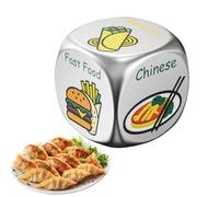 Dados de Comida - Dados para cenar para Parejas | Dilema alimentario Decisión Dados de Metal, Cena Comida Juego de Mesa para San Valentín Pascua Cumpleaños Noches Familiares Reunión de Amigos