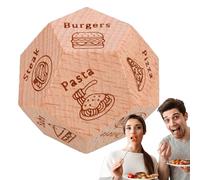 Dados De Comida De Noche - Juego De Comida Romántica | Diversión Dados De Madera Para Parejas | Inspira Ideas Creativas De Comida Para La Cita De Amor, Cumpleaños Divertido Y Cena Rom