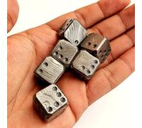 Dados de damasco D6, hechos a mano, dados de casino de acero de Damasco, 18 mm, 6 caras, dados de acero decorativo, DD02 (3)