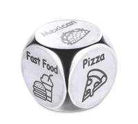Dados de Decisión de Comida para Parejas, Metal Dados de Cita Nocturna Acero para Decidir Cena Divertido Aniversario Cumpleaños Regalo de San Valentín para Él Ella Novio Novia Marido Esposa