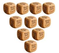 Dados de decisión de madera con 6 tareas de acolchado grabadas, dados de madera hechos a mano de 6 lados, regalo de costura divertido para colchas, costureros y amantes de las manualidades (10