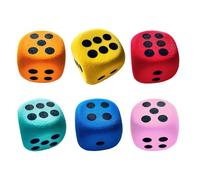 Dados de espuma - 6x Dice de espuma colorido | Dices de aula suaves | 1.5 en el juguete de borde redondeado para 3+ | Salones Ayuda de enseñanza para acampar para niños Familia Familia Escuela Escuela